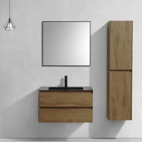 Тумба с раковиной Vincea Luka 80 2 ящика, дуб табак