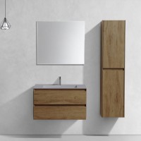 Тумба с раковиной Vincea Luka 80 2 ящика, дуб табак