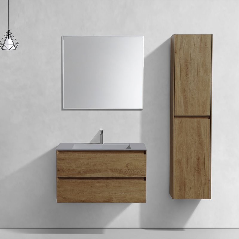 Тумба с раковиной Vincea Luka 80 2 ящика, дуб табак