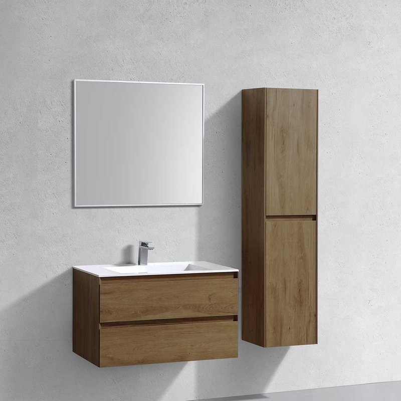 Тумба с раковиной Vincea Luka 80 2 ящика, дуб табак
