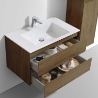 Тумба с раковиной Vincea Luka 80 2 ящика, дуб табак