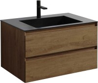 Тумба с раковиной Vincea Luka 80 2 ящика, дуб табак