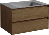 Тумба с раковиной Vincea Luka 80 2 ящика, дуб табак
