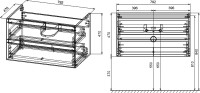 Тумба с раковиной Vincea Luka 80 2 ящика, дуб табак
