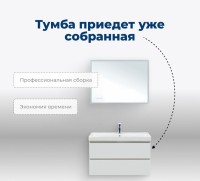 Тумба под раковину без столешницы Aquanet Вега 90 подвесная, белая глянцевая