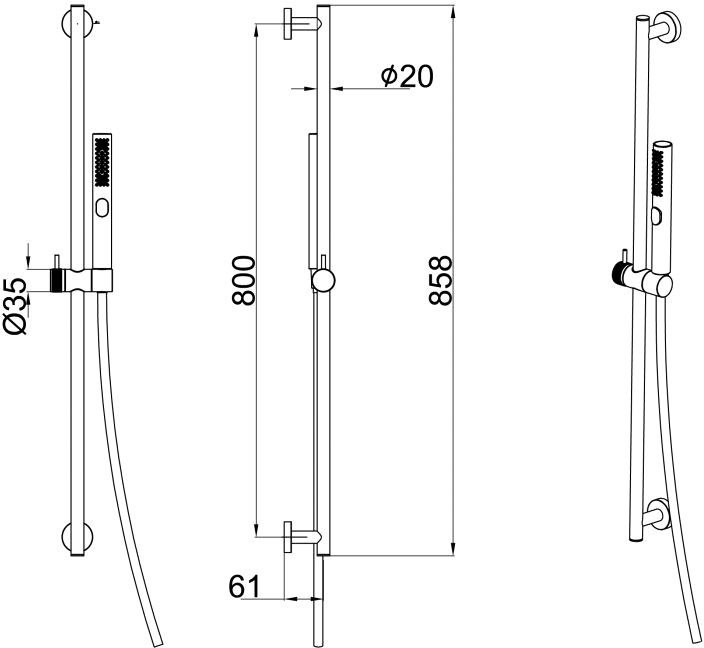 Душевой гарнитур Allen Brau Priority 5.31010-GB брашированное золото