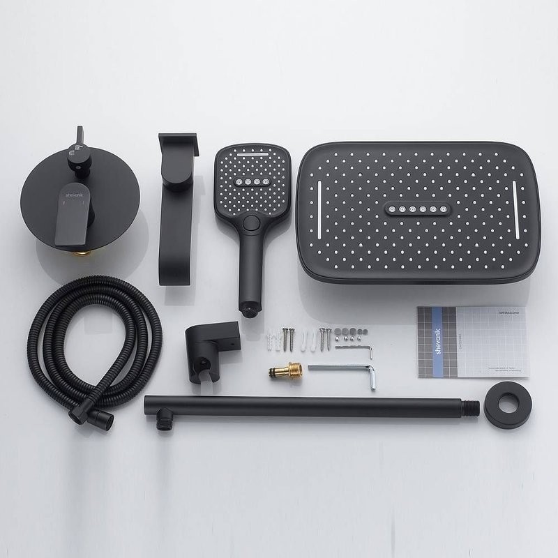 Душевая система встраиваемая Shevanik S4135H, черный