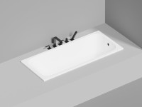 Ванна из искусственного камня Salini Orlanda S-Sense 160x70 см, встраиваемая, белая, на ножках