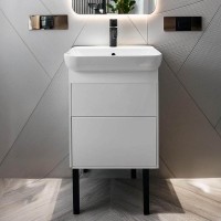 Тумба с раковиной Belux Клермонт Н 45-02 напольная, 2 ящика, белая