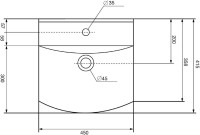 Тумба с раковиной Belux Клермонт Н 45-02 напольная, 2 ящика, белая