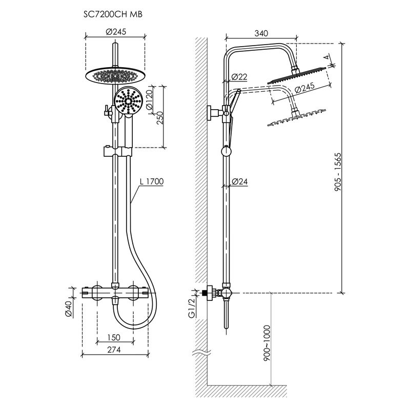 Душевая стойка Sancos Kanedo SC7200CH с термостатом, хром