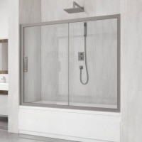 Шторка на ванну Kubele DE019 P2-CLN-MT 180х150 см, профиль матовый хром