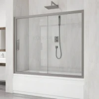 Шторка на ванну Kubele DE019 P2-CLN-MT 180х150 см, профиль матовый хром