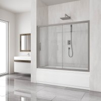 Шторка на ванну Kubele DE019 P2-CLN-MT 180х150 см, профиль матовый хром