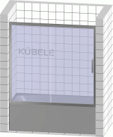 Шторка на ванну Kubele DE019 P2-CLN-MT 180х150 см, профиль матовый хром
