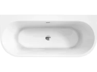 Акриловая ванна BelBagno BB711-1550-700 155x70 см, пристенная, белая, овальная, со сливом-переливом, с донным клапаном