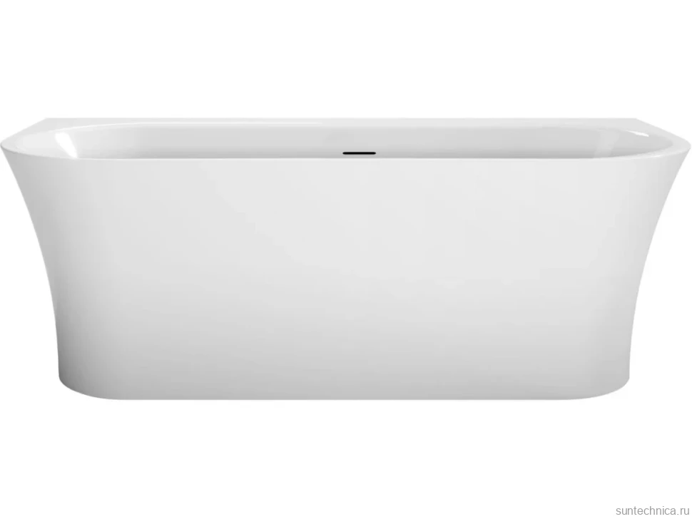 Акриловая ванна BelBagno BB711-1550-700 155x70 см, пристенная, белая, овальная, со сливом-переливом, с донным клапаном