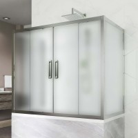 Шторка на ванну Kubele DE019 P4U-MAT-CH, 170х70 см, профиль хром