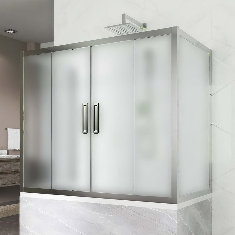 Шторка на ванну Kubele DE019 P4U-MAT-CH, 170х70 см, профиль хром