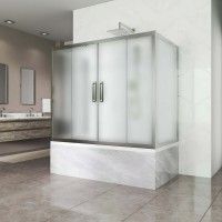 Шторка на ванну Kubele DE019 P4U-MAT-CH, 170х70 см, профиль хром
