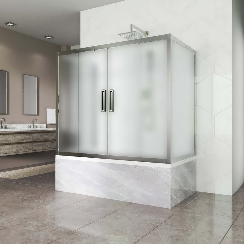 Шторка на ванну Kubele DE019 P4U-MAT-CH, 170х70 см, профиль хром