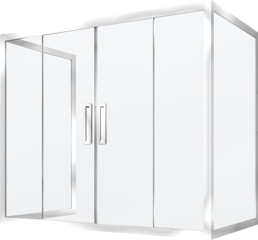 Шторка на ванну Kubele DE019 P4U-MAT-CH, 170х70 см, профиль хром
