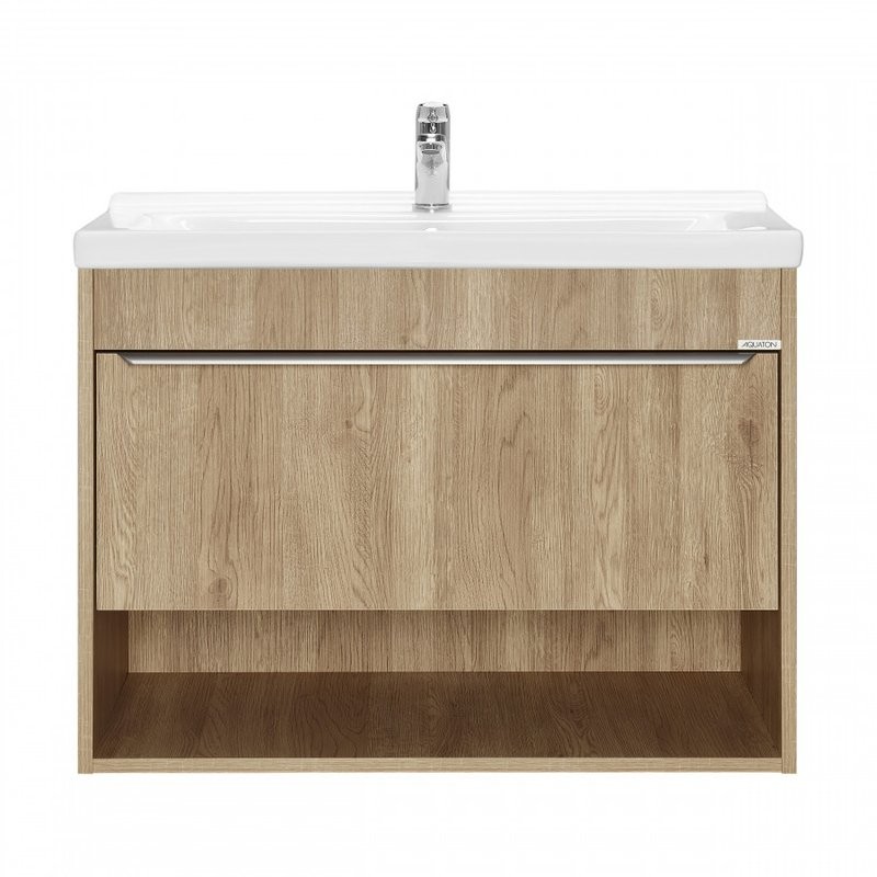 Тумба под раковину без столешницы AQUATON Хоуп 80 подвесная, 1 ящик, орех