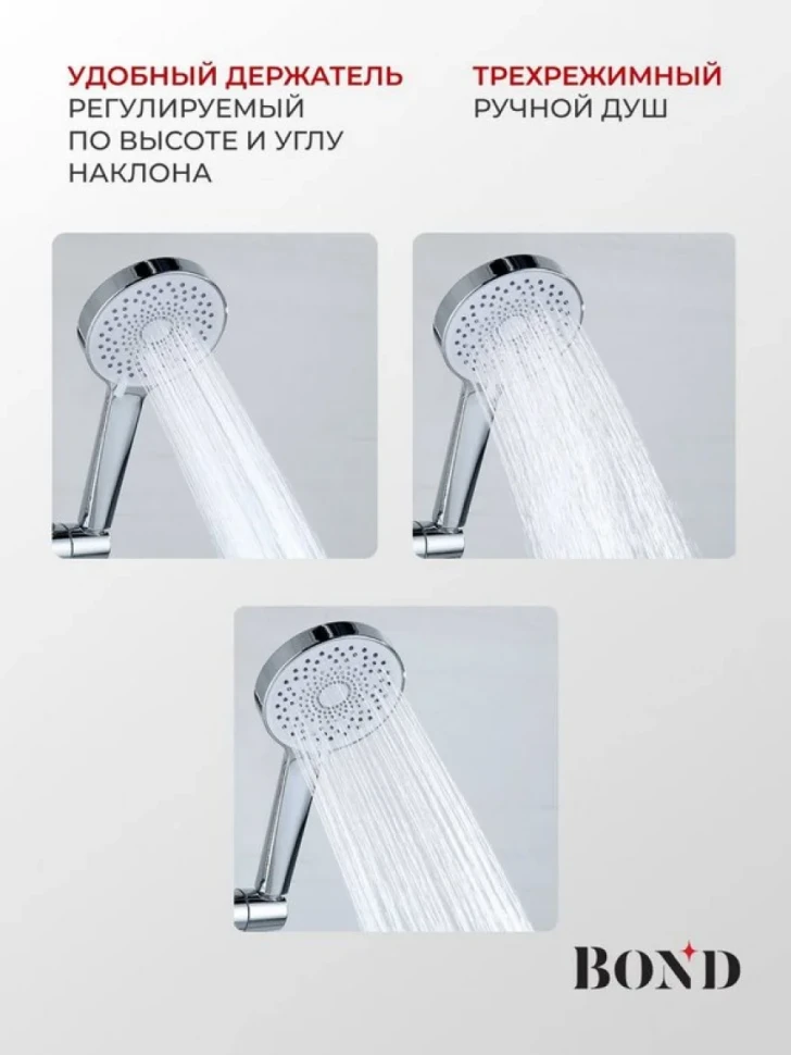 Душевая стойка BOND Circle B12-8200 с термостатом, хром
