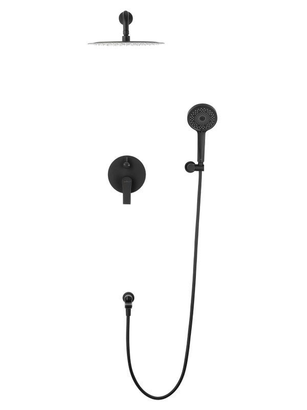 Душевой комплект Wonzon & Woghand Brilliant WW-88939079-MB С ВНУТРЕННЕЙ ЧАСТЬЮ, черный матовый