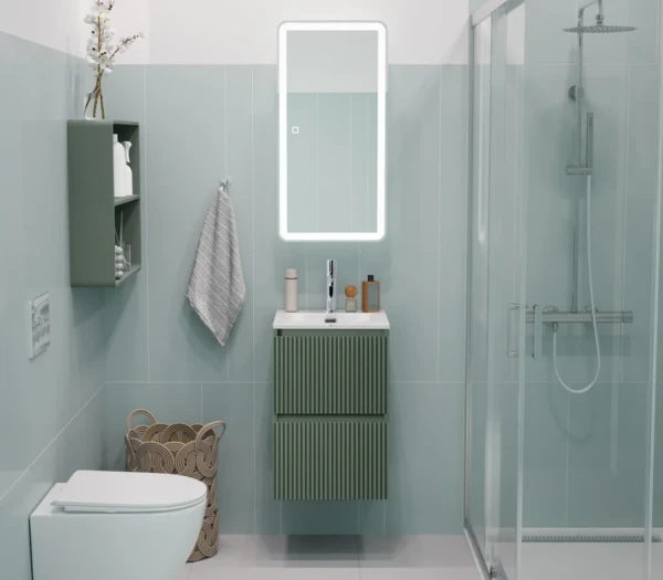 Мебель для ванной комнаты BelBagno Uno-mini 40 подвесная, 2 ящика, матовая еловая