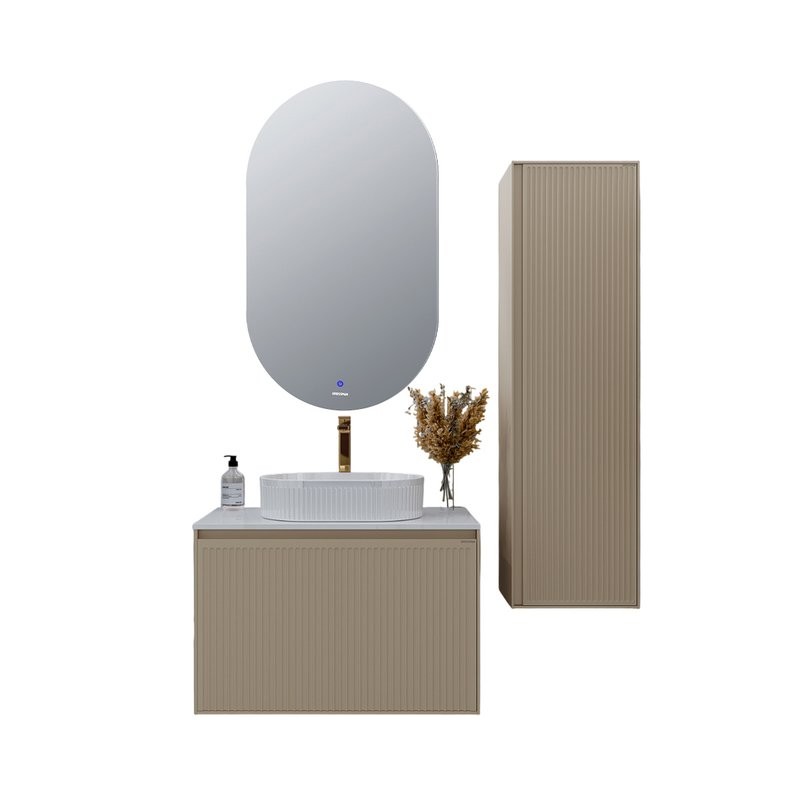 Мебель для ванной комнаты Grossman Кристалл 80 подвесная, матовая бежевая