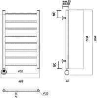 Полотенцесушитель электрический Domoterm Медея П8 40x80, золото, L