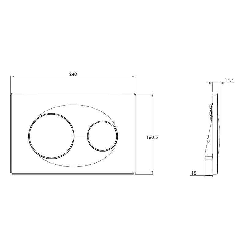 Кнопка смыва для унитаза AZARIO AZ-8200-0010 пластик, цвет матовый хром