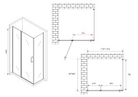 Душевой уголок Abber Sonnenstrand AG04120BS-S85B 85x120, профиль черный, стекло прозрачное
