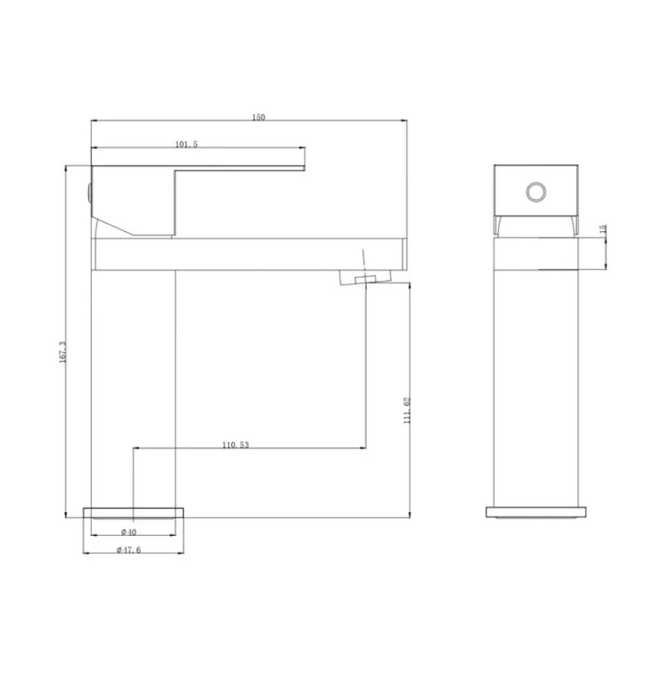 Смеситель для раковины Wonzon & Woghand WW-A40982-MB черный матовый