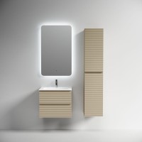 Тумба под раковину подвесная Sancos Folk 590х445х500 мм, c двумя ящиками оснащенными доводчиками, Капучино