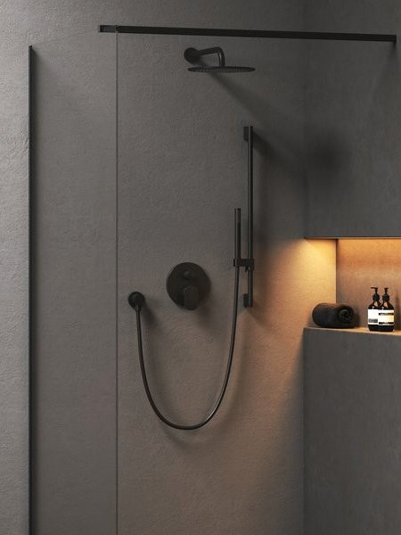 Встраиваемый смеситель для душа и ванны Ravak Spring SG 065.20BL.O2 черный матовый