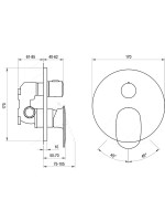Встраиваемый смеситель для душа и ванны Ravak Spring SG 065.20BL.O2 черный матовый