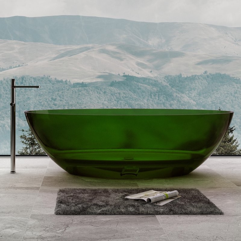 Акриловая ванна Abber Kristall AT9702 Emerald 180x85 см, отдельностоящая, овальная, с донным клапаном