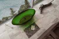 Акриловая ванна Abber Kristall AT9702 Emerald 180x85 см, отдельностоящая, овальная, с донным клапаном