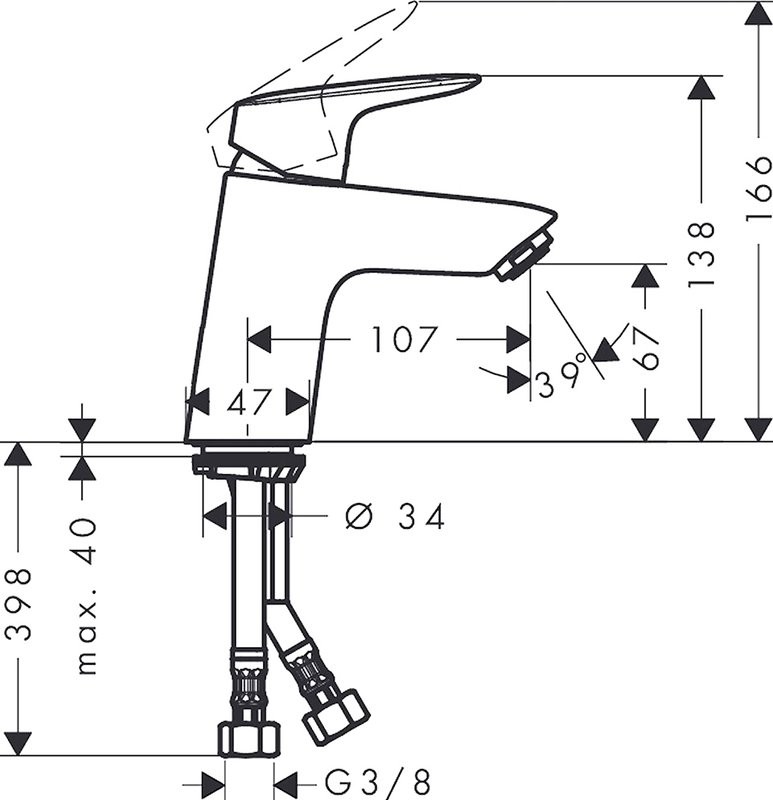 Смеситель для раковины Hansgrohe Logis 71077000