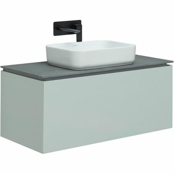 Тумба с раковиной Allen Brau Infinity 100 1+1, подвесная, папирус матовый, столешница графит структ