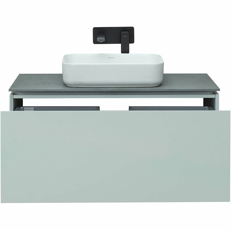 Тумба с раковиной Allen Brau Infinity 100 1+1, подвесная, папирус матовый, столешница графит структ