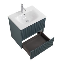 Тумба с раковиной BelBagno Uno 60 подвесная, 2 ящика, матовая голубая