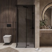 Душевой уголок Niagara Nova NG-2828-34BLACK 80x80, профиль черный матовый, стекло тонированное