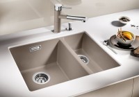 Мойка кухонная Blanco Subline 340/160-U серый беж, левая