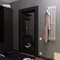 Полотенцесушитель электрический Маргроид Inaro профильный 120х24 R, с крючками, белый матовый