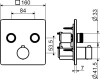 Термостатический смеситель встраиваемый Plumberia Selection PSBOX PSB2902NO С ВНУТРЕННЕЙ ЧАСТЬЮ, матовый черный