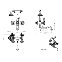 Смеситель для ванны с душем Caprigo Bristol 21-510-crm хром Смеситель для ванны с душем Caprigo Bristol 21-510-crm хром
