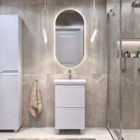 Мебель для ванной комнаты Vigo Neo 50 напольная, 2 ящика, матовая белая